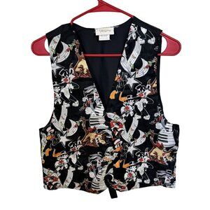 Looney Tunes Cartoon Music Character Vest One Size Polyester Black